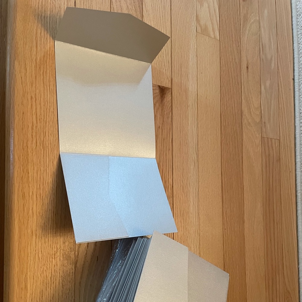 55 Silver Metallic Pocket Invitation Cards, A7 Himalaya